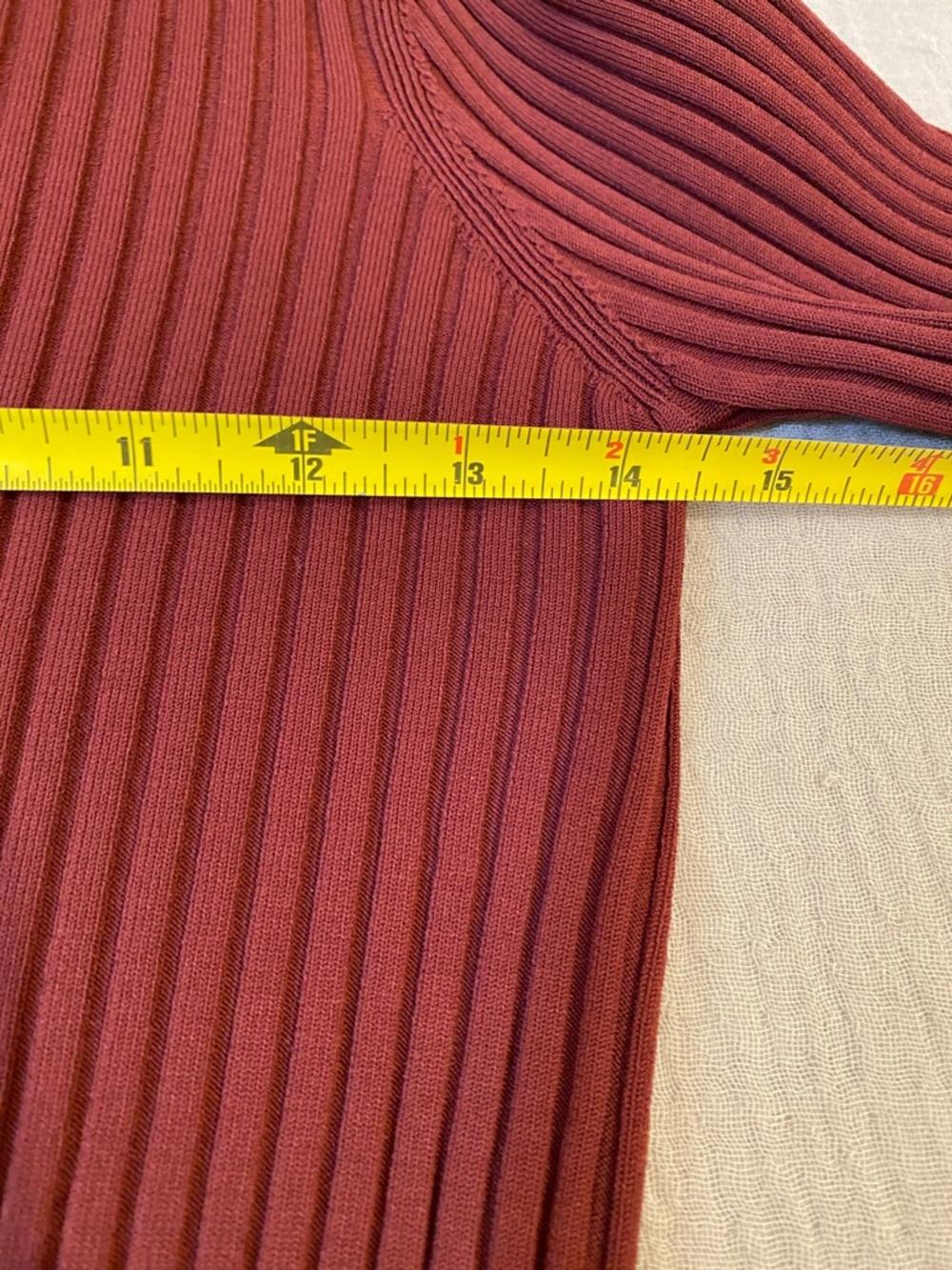 IF ONLY STUDIO  Burgundy Ribbed Button-Down Polo SWEATER. Size S - Picture 5 of 7